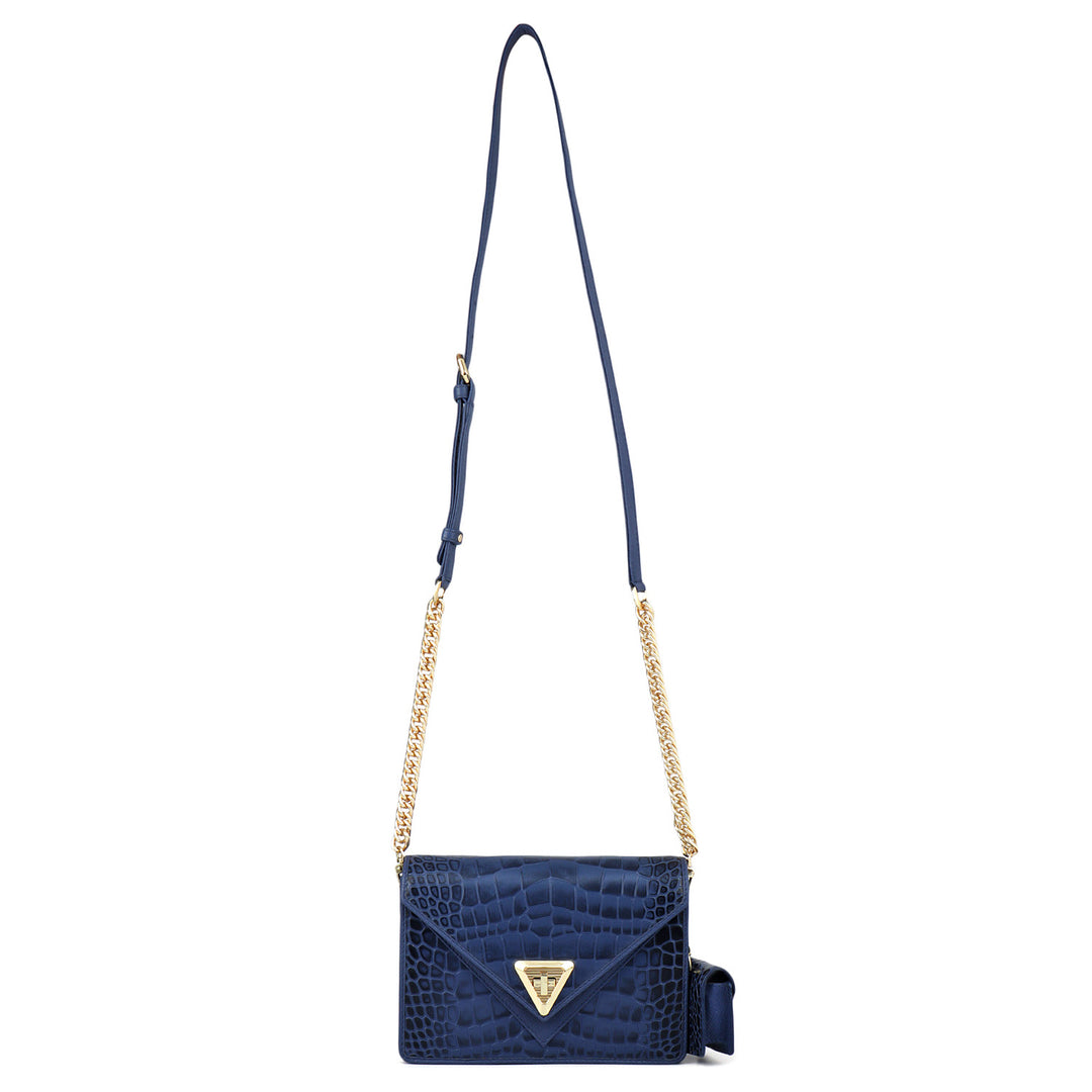 Small Croco Franzy Leather Sling - Stardust