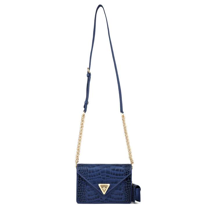 Small Croco Franzy Leather Sling - Stardust