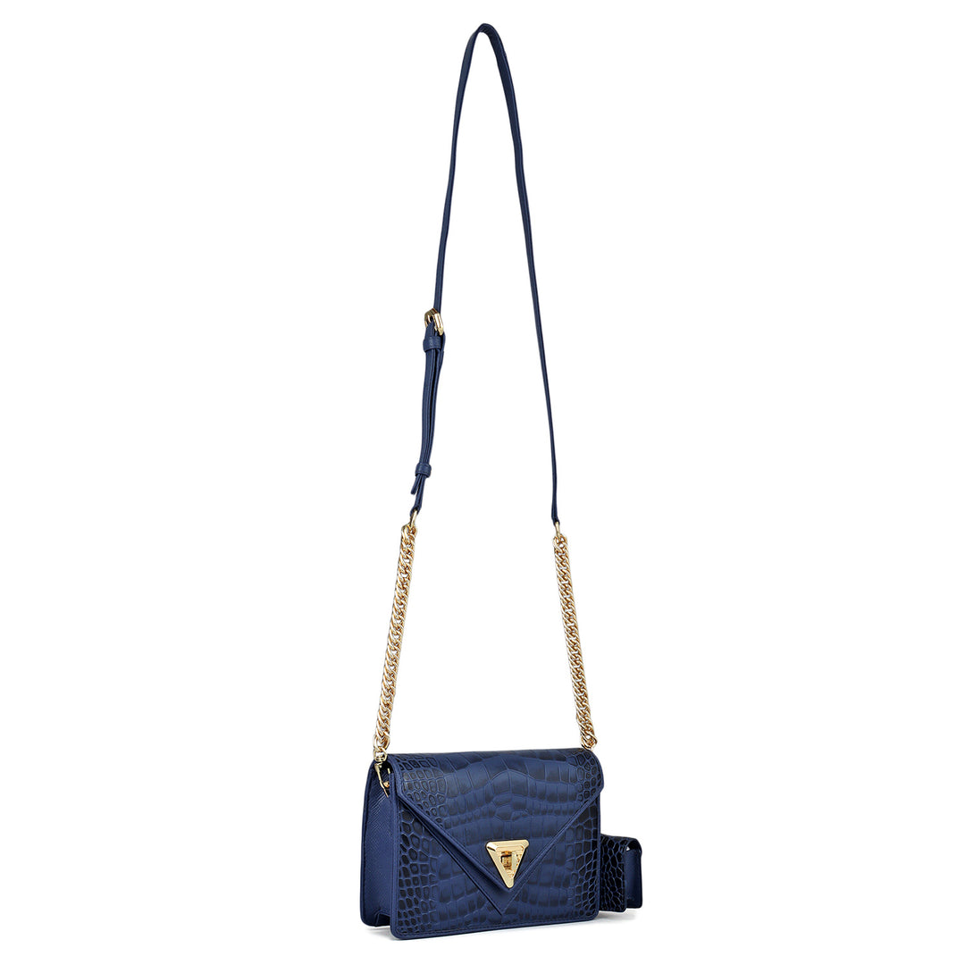 Small Croco Franzy Leather Sling - Stardust