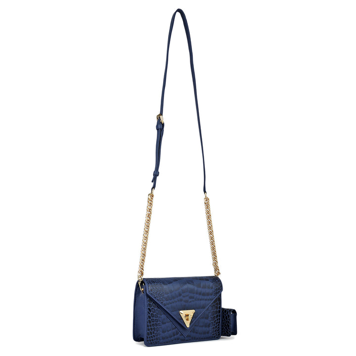 Small Croco Franzy Leather Sling - Stardust