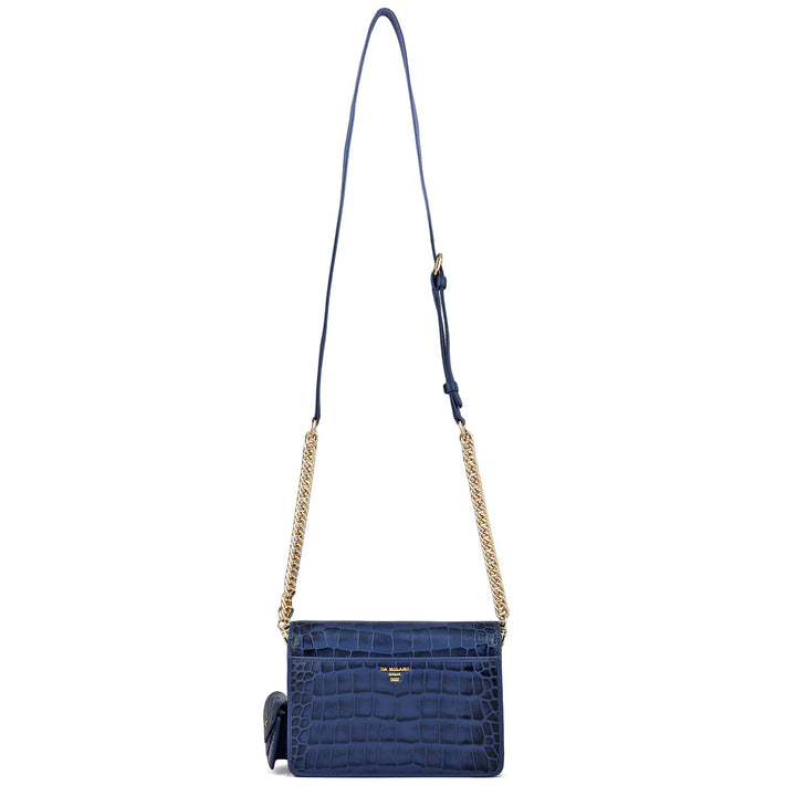 Small Croco Franzy Leather Sling - Stardust
