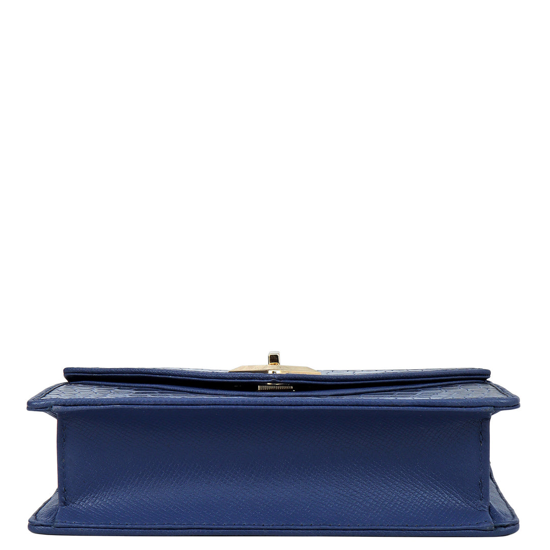 Small Croco Franzy Leather Sling - Stardust