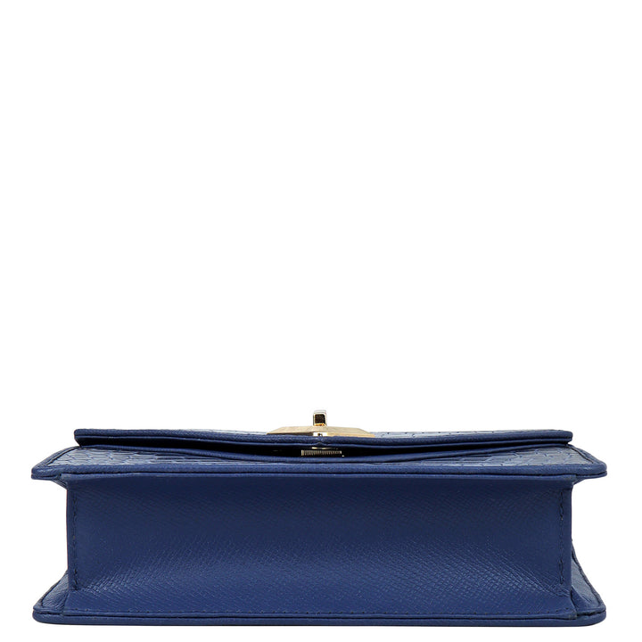 Small Croco Franzy Leather Sling - Stardust