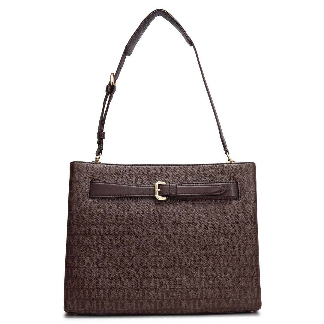 Siena Monogram Leather Shoulder Bag - Date
