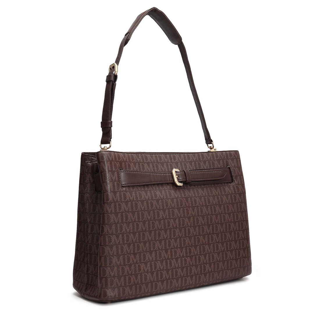 Siena Monogram Leather Shoulder Bag - Date