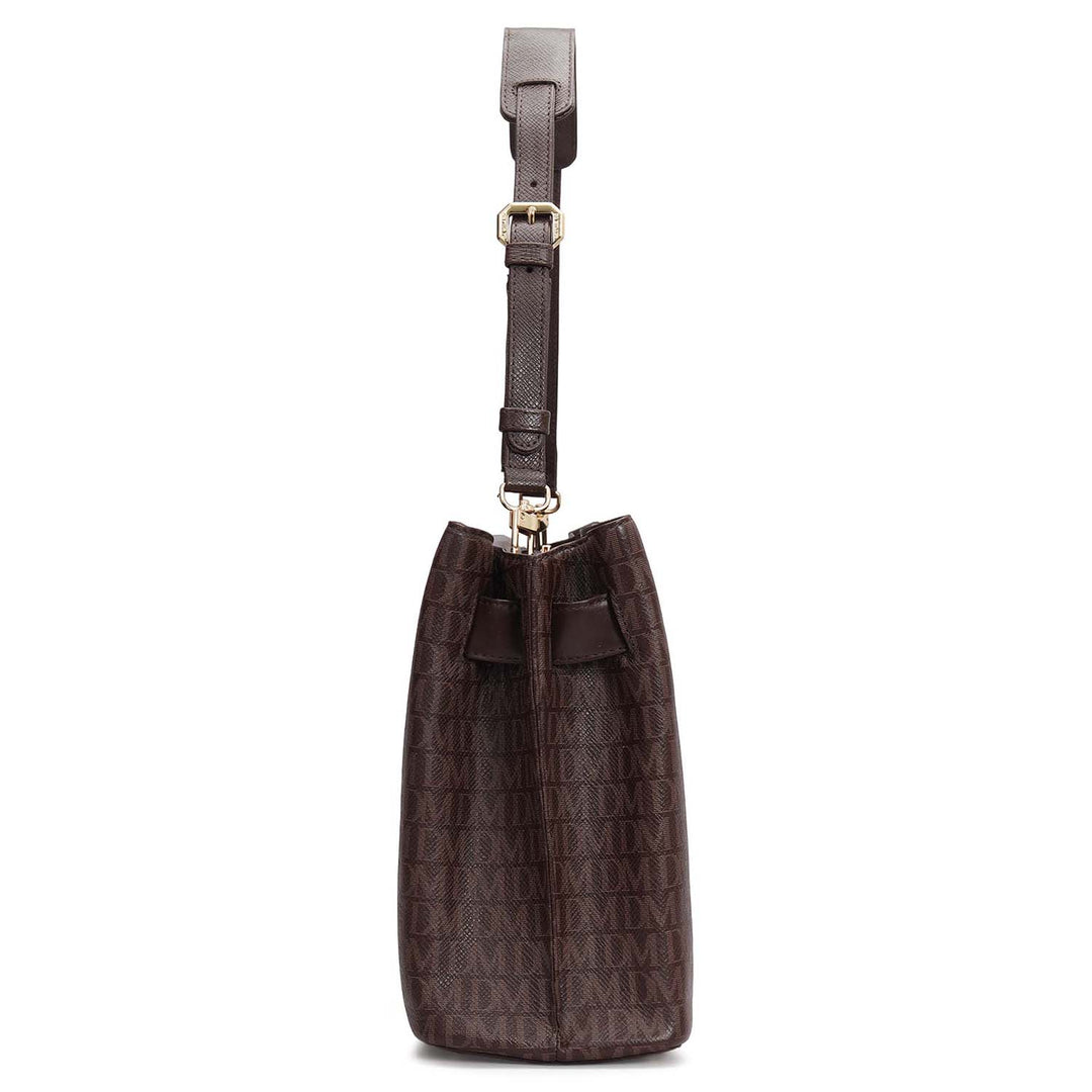 Siena Monogram Leather Shoulder Bag - Date