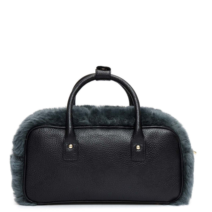 Small Fur Wax Leather Sling - Green