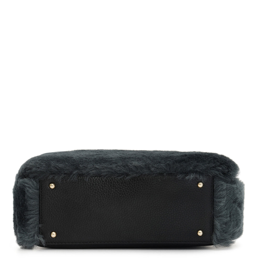 Small Fur Wax Leather Sling - Green