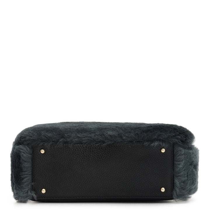 Small Fur Wax Leather Sling - Green