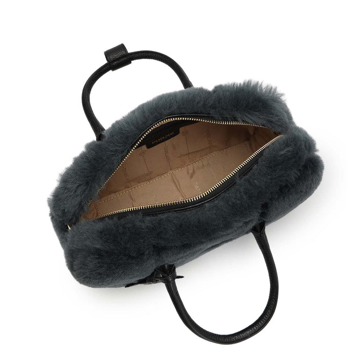 Small Fur Wax Leather Sling - Green