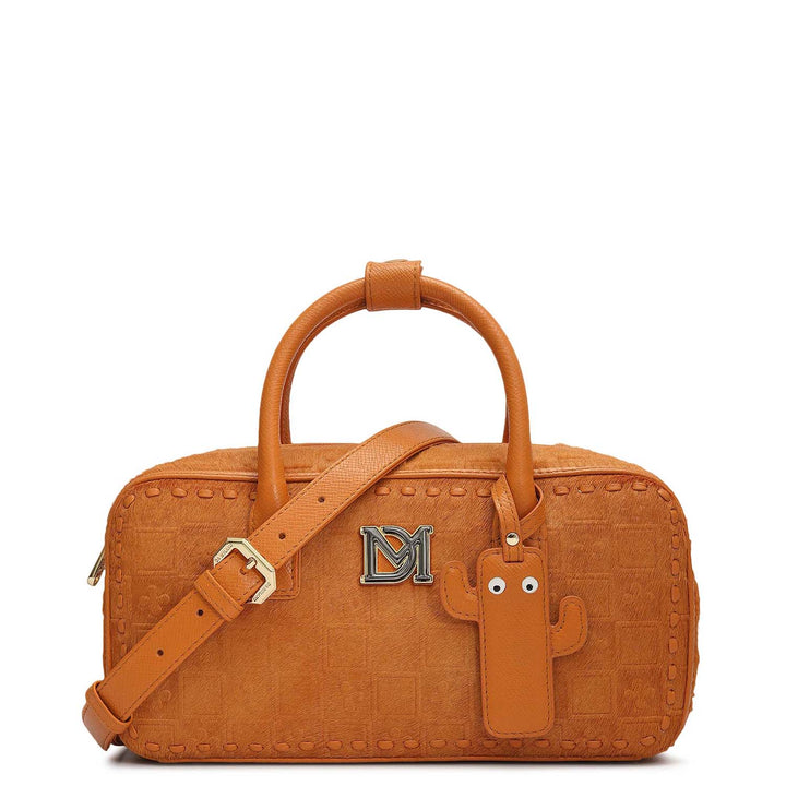 Small Fur Franzy Leather Sling - Orange