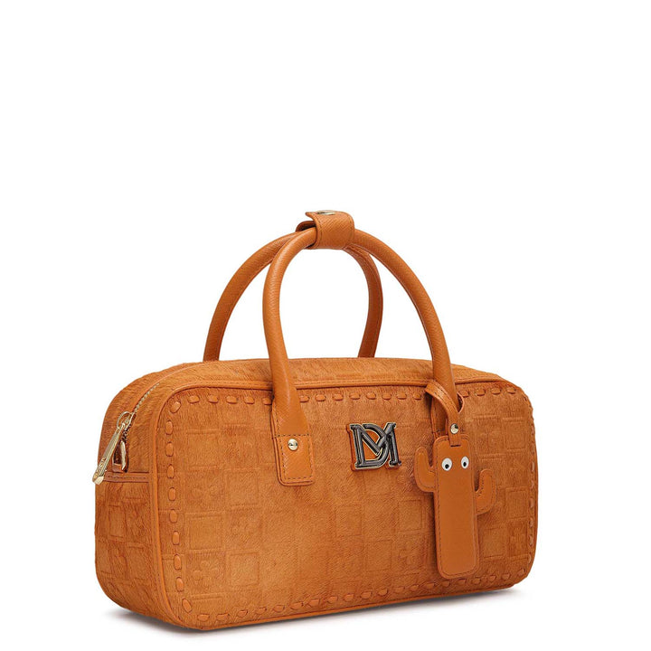 Small Fur Franzy Leather Sling - Orange