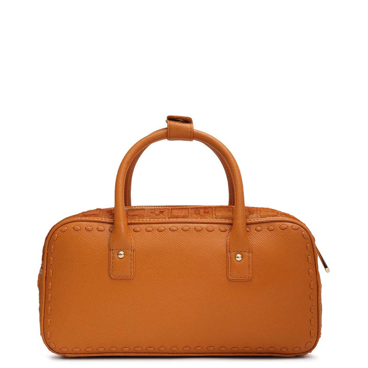 Small Fur Franzy Leather Sling - Orange