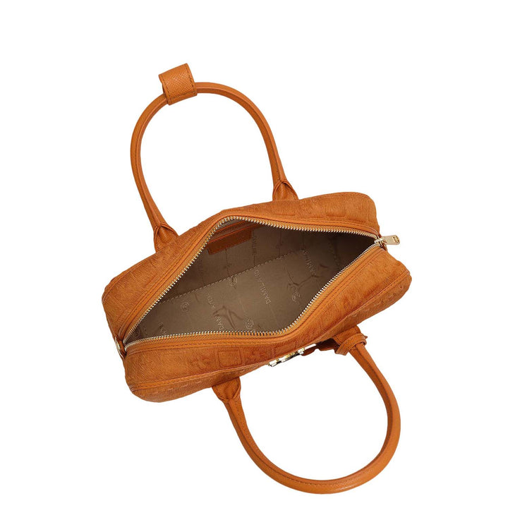 Small Fur Franzy Leather Sling - Orange