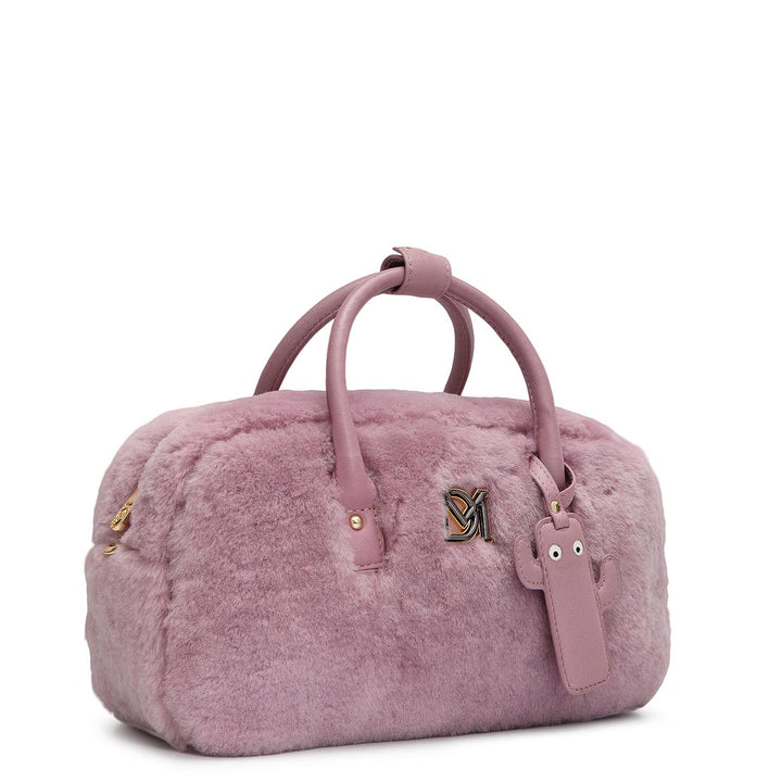 Small Fur Plain Leather Sling - Purple