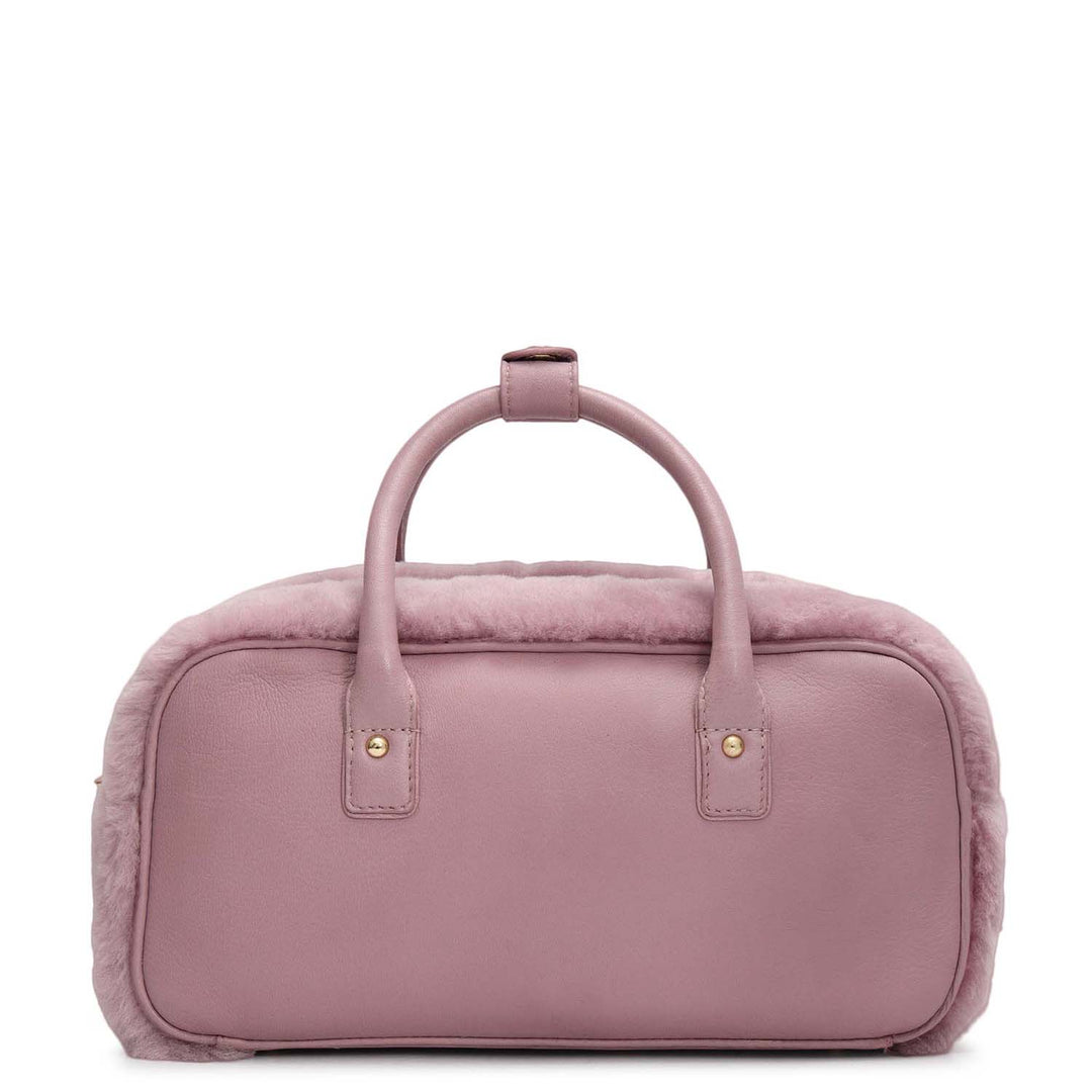 Small Fur Plain Leather Sling - Purple