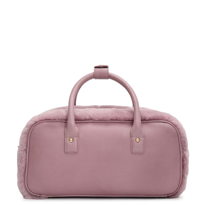 Small Fur Plain Leather Sling - Purple