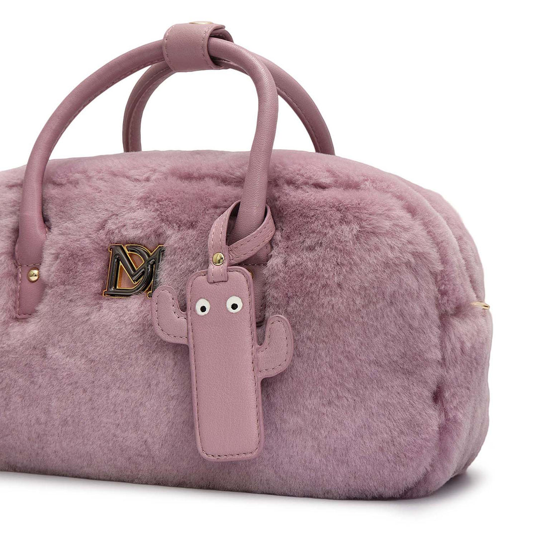 Small Fur Plain Leather Sling - Purple