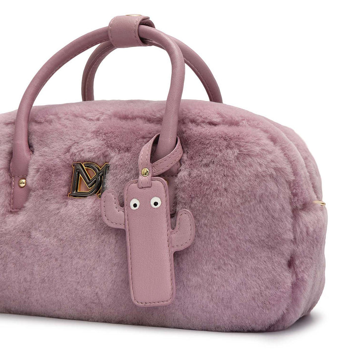 Small Fur Plain Leather Sling - Purple