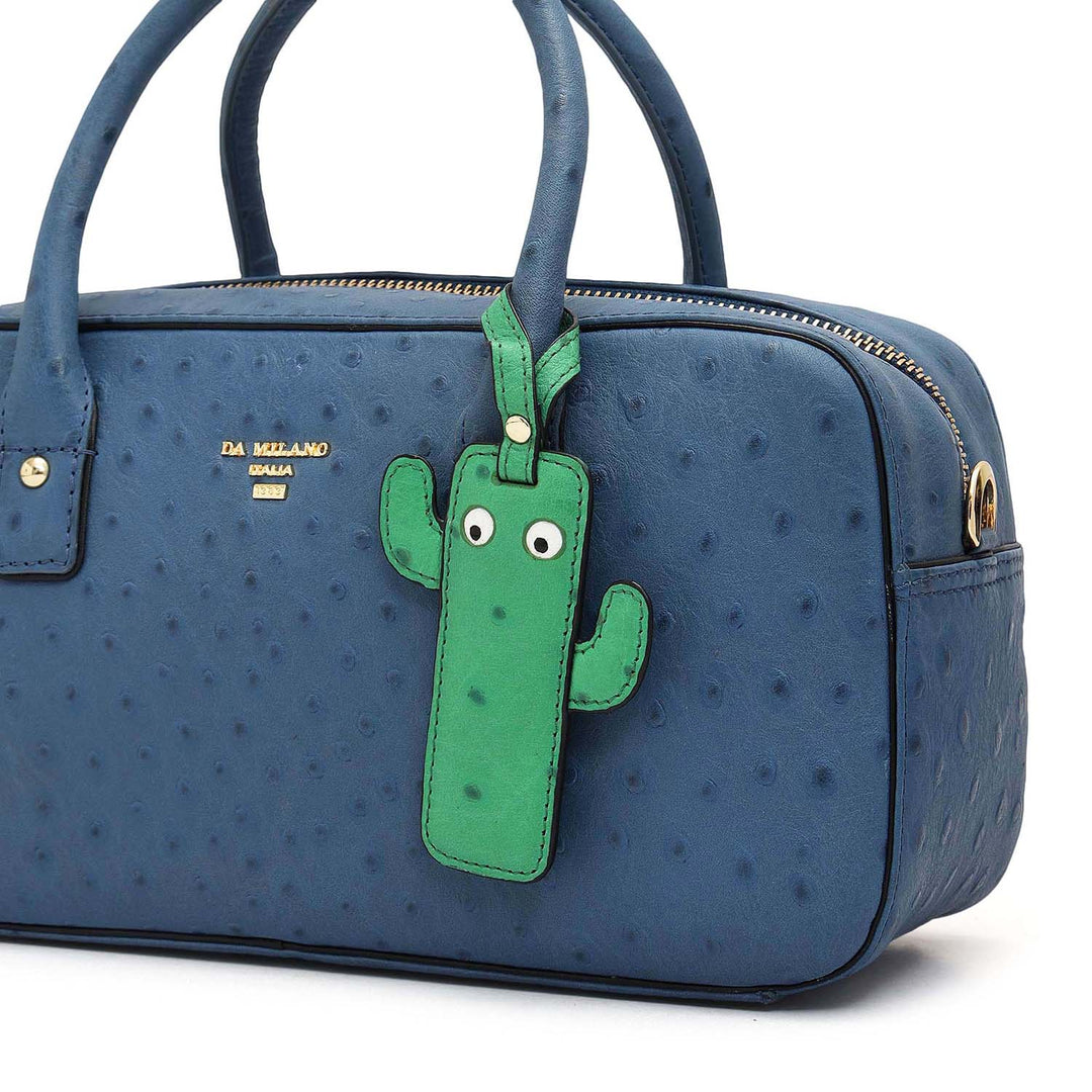 Small Ostrich Leather Satchel - Twilight