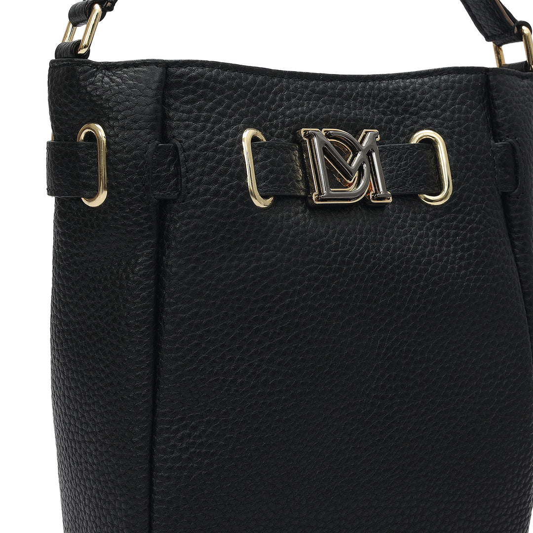 Small Wax Leather Satchel - Black