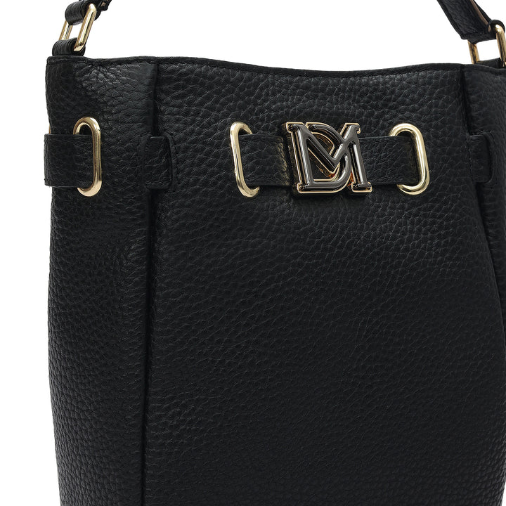 Small Wax Leather Satchel - Black