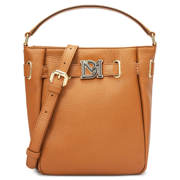 Small Wax Leather Satchel - Caramel