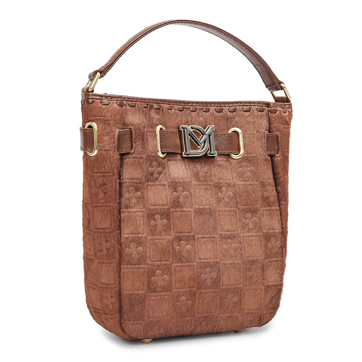 Small Fur Franzy Leather Satchel - Date