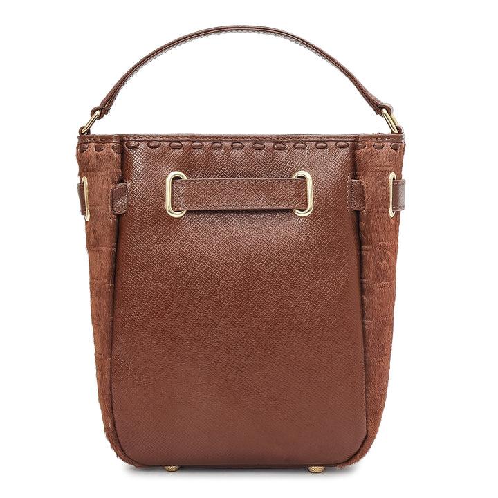 Small Fur Franzy Leather Satchel - Date