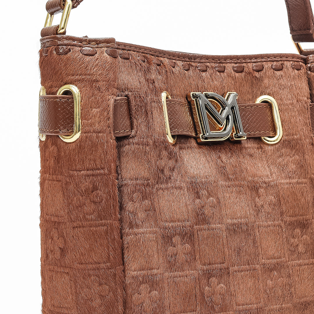 Small Fur Franzy Leather Satchel - Date