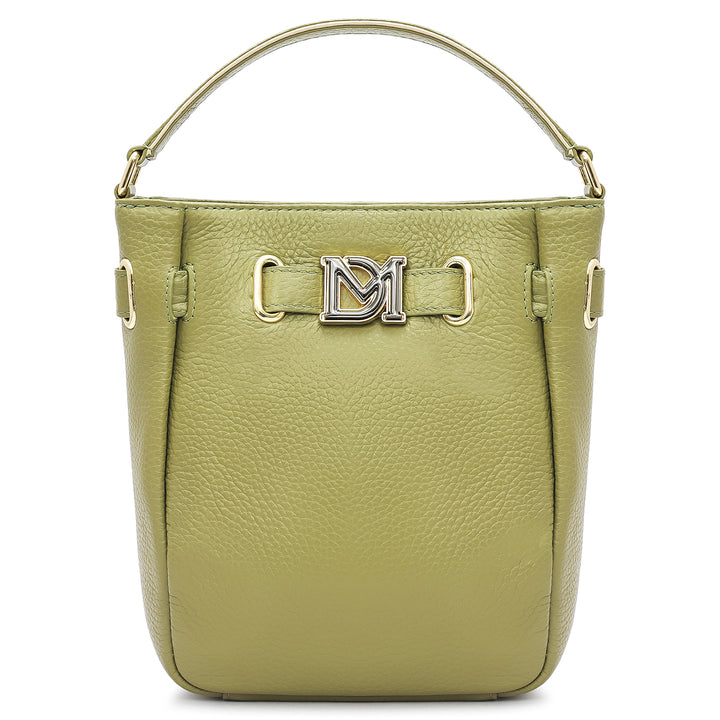 Small Wax Leather Satchel - Fern