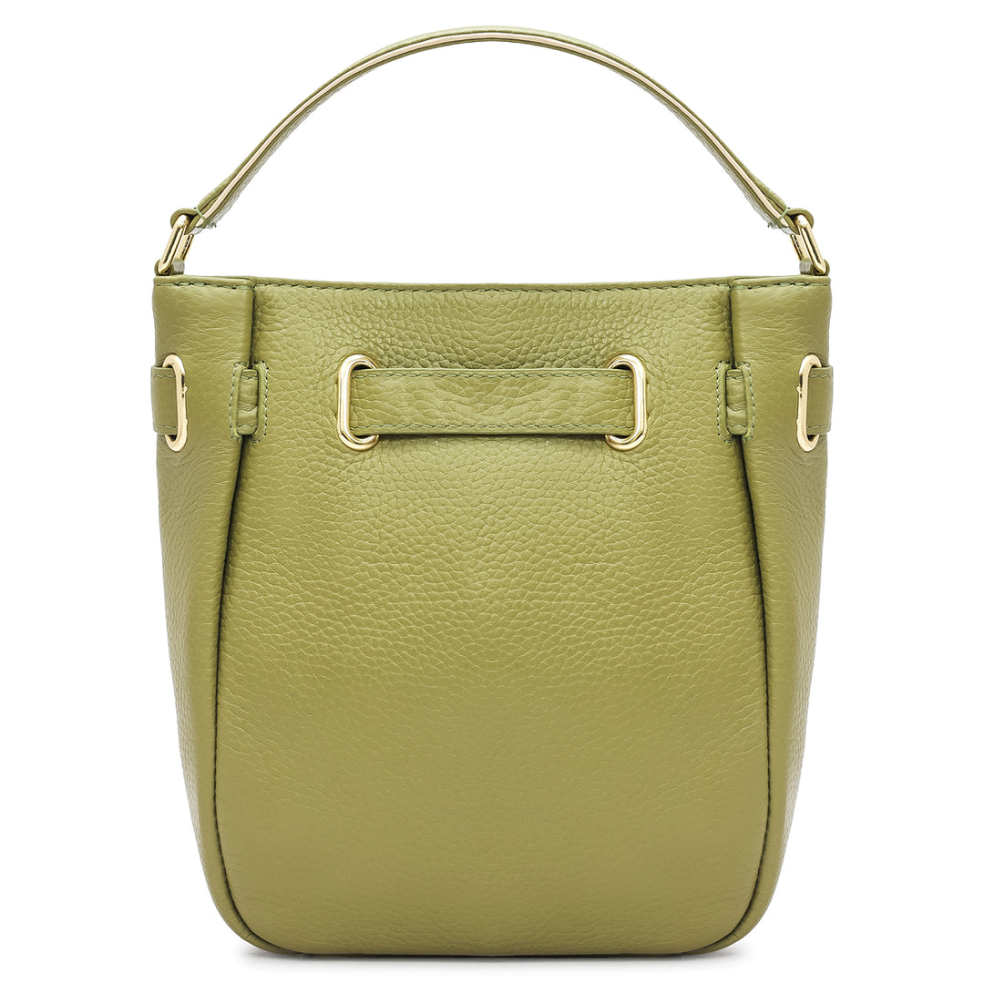 Small Wax Leather Satchel - Fern