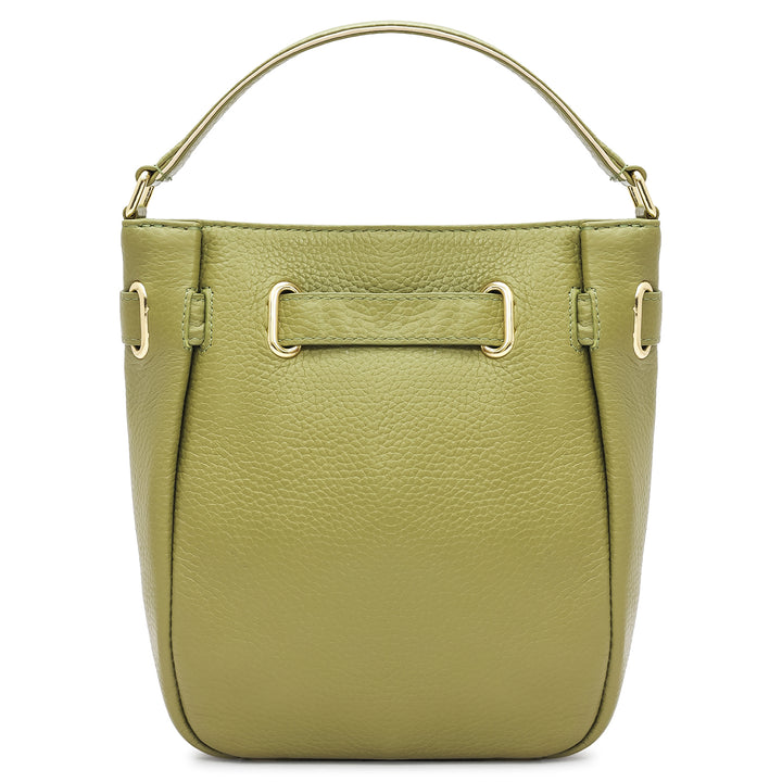 Small Wax Leather Satchel - Fern
