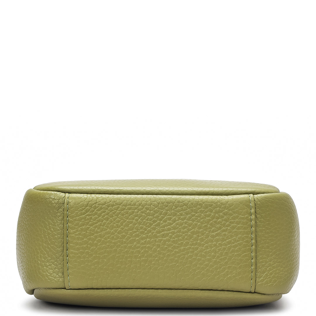 Small Wax Leather Satchel - Fern