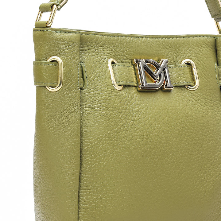 Small Wax Leather Satchel - Fern