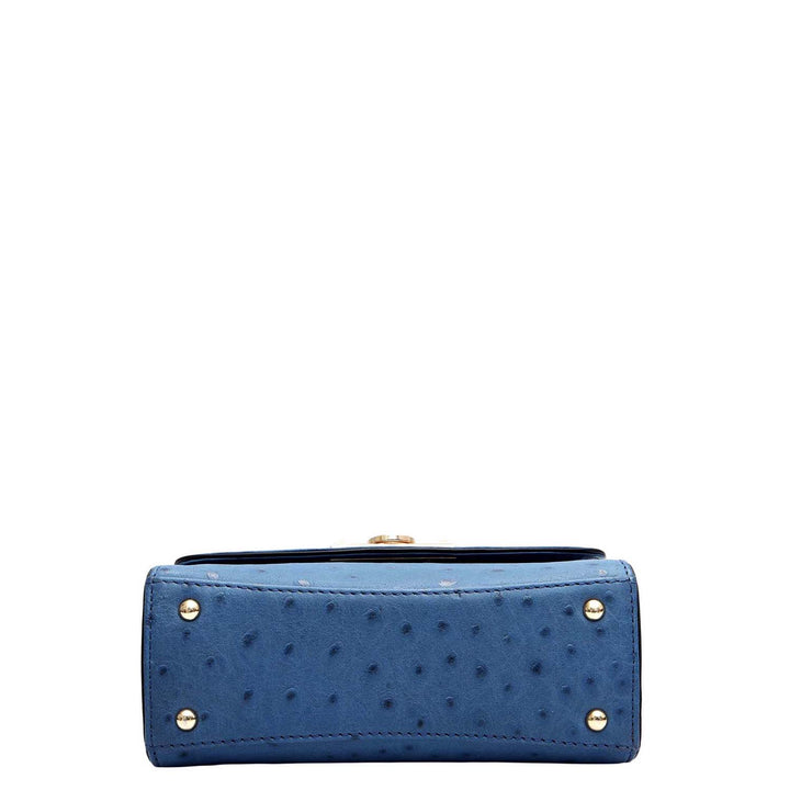 Small Ostrich Leather Satchel - Twilight