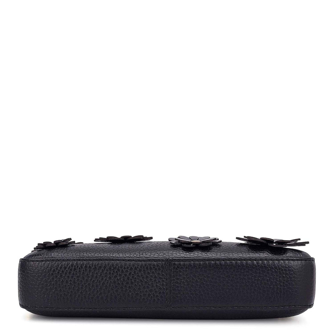 Small Wax Leather Baguette - Black