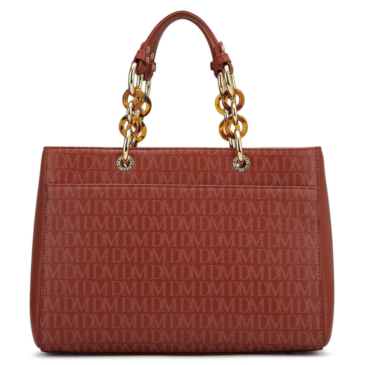 Medium Monogram Franzy Leather Satchel - Brick