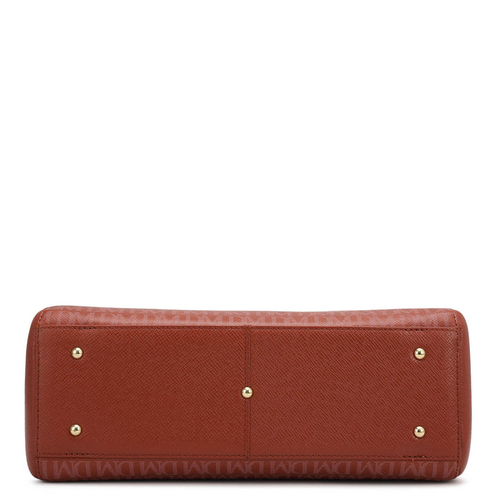 Medium Monogram Franzy Leather Satchel - Brick