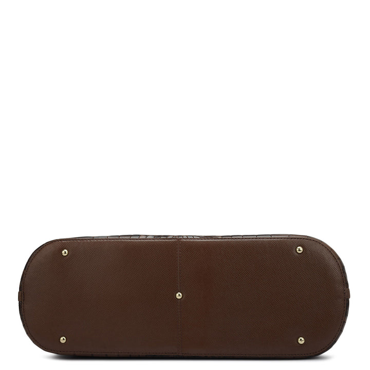 Large Croco Leather Tote - Date