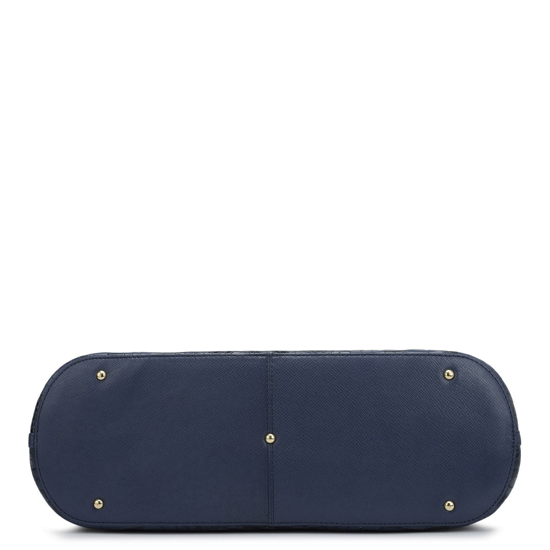 Large Croco Leather Tote - Stardust