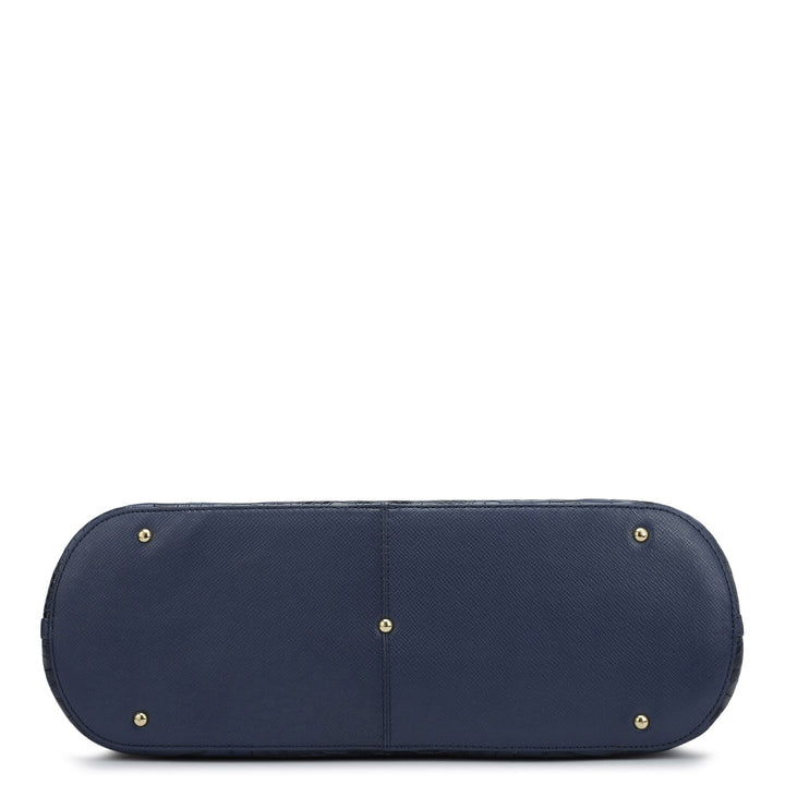 Large Croco Leather Tote - Stardust