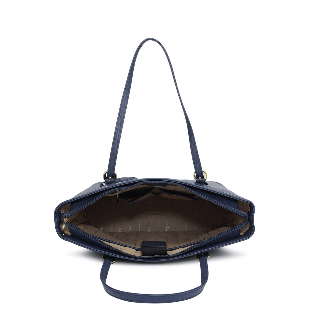 Large Croco Leather Tote - Stardust