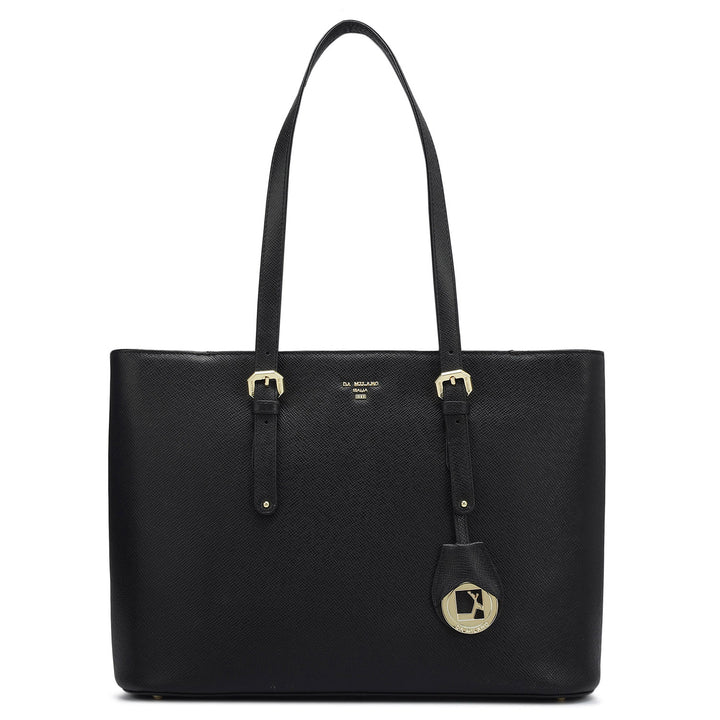 Small Franzy Leather Tote - Black