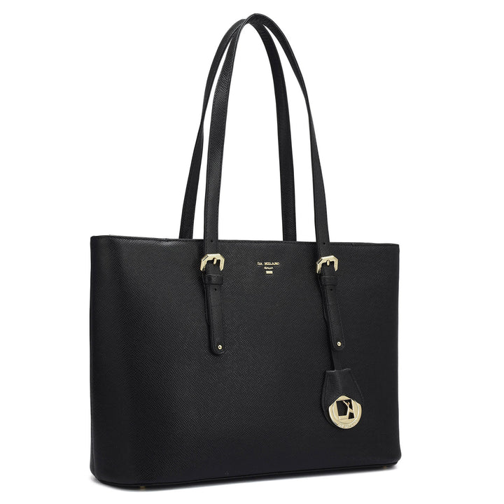 Small Franzy Leather Tote - Black