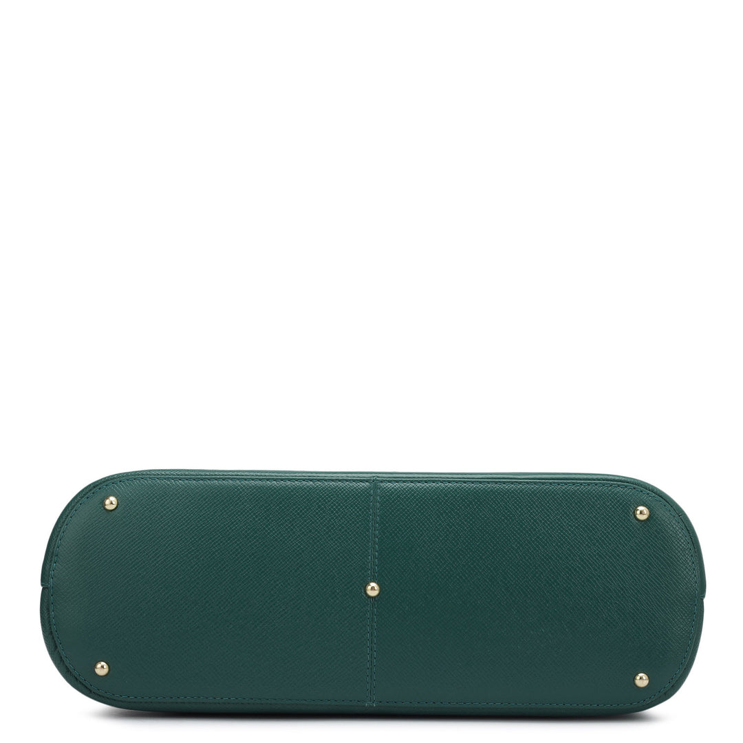 Small Franzy Leather Tote - Forest