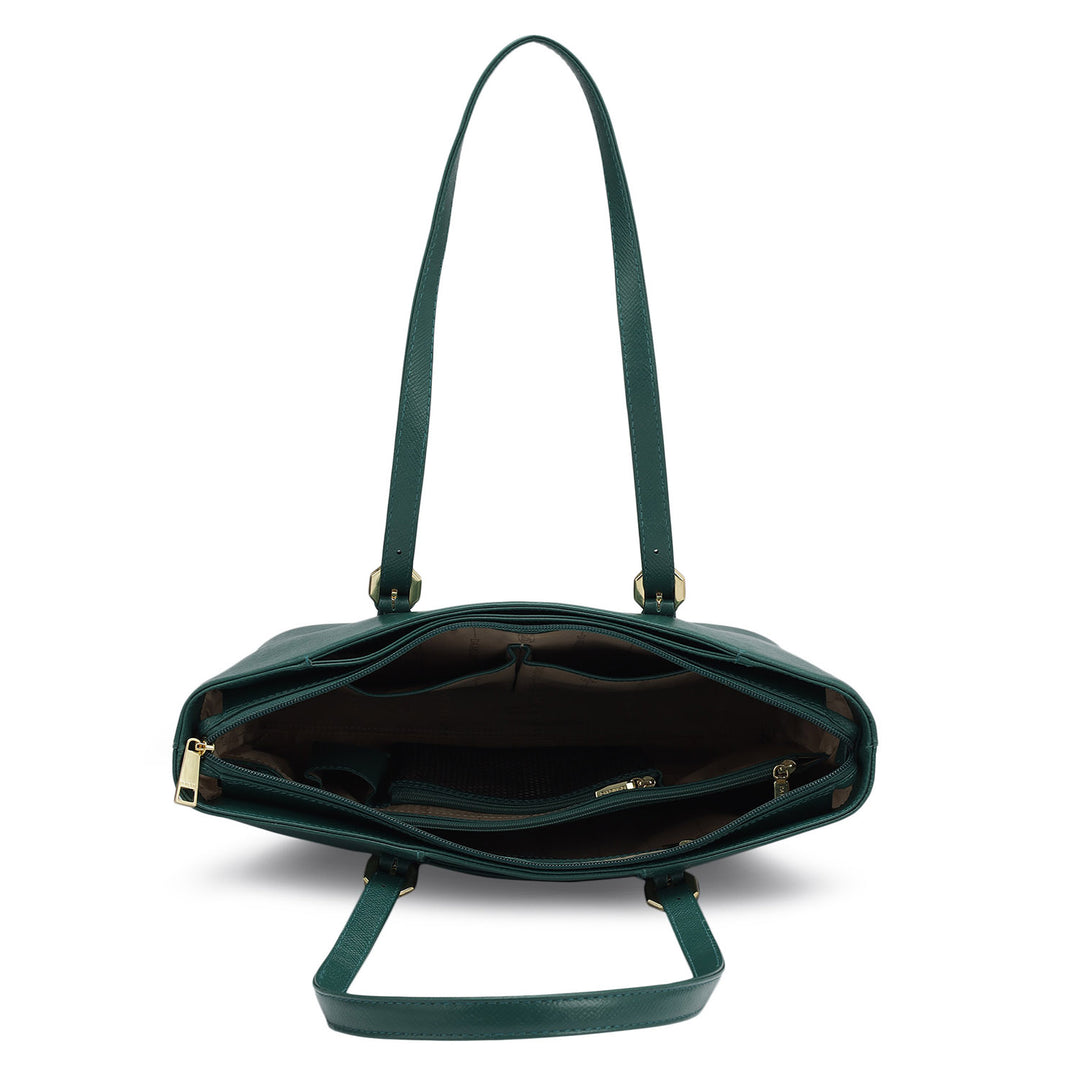 Small Franzy Leather Tote - Forest