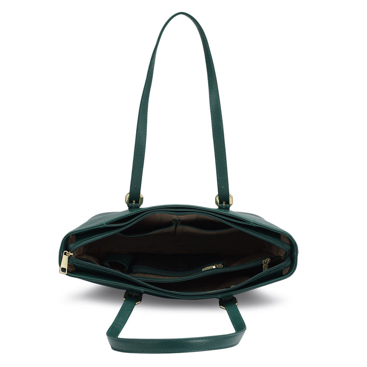 Small Franzy Leather Tote - Forest