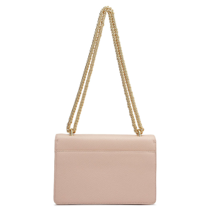 Small Wax Leather Shoulder Bag - Baby Pink