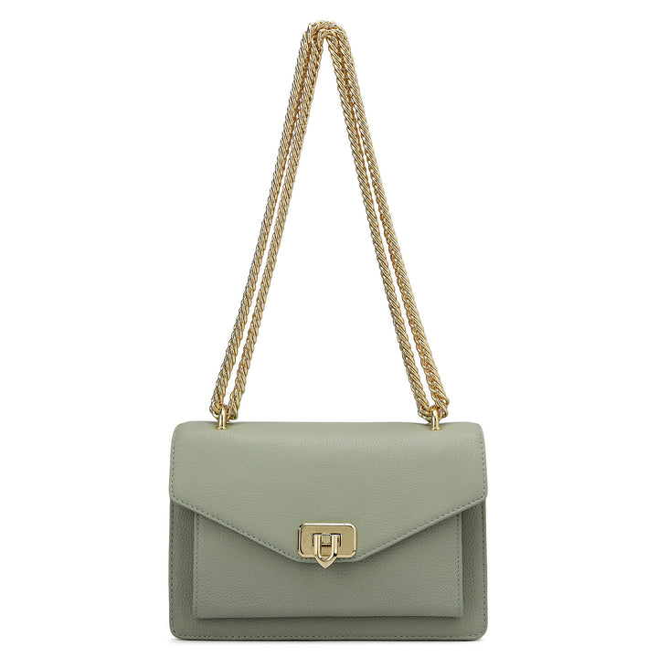 Small Wax Leather Shoulder Bag - Mint
